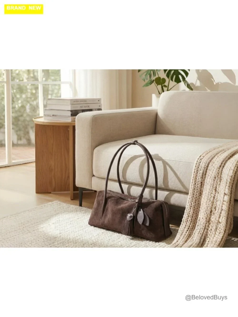 Genuine Suede Leather Shoulder Bag, Soft Hobo Bag, Lightweight Versatile Tote